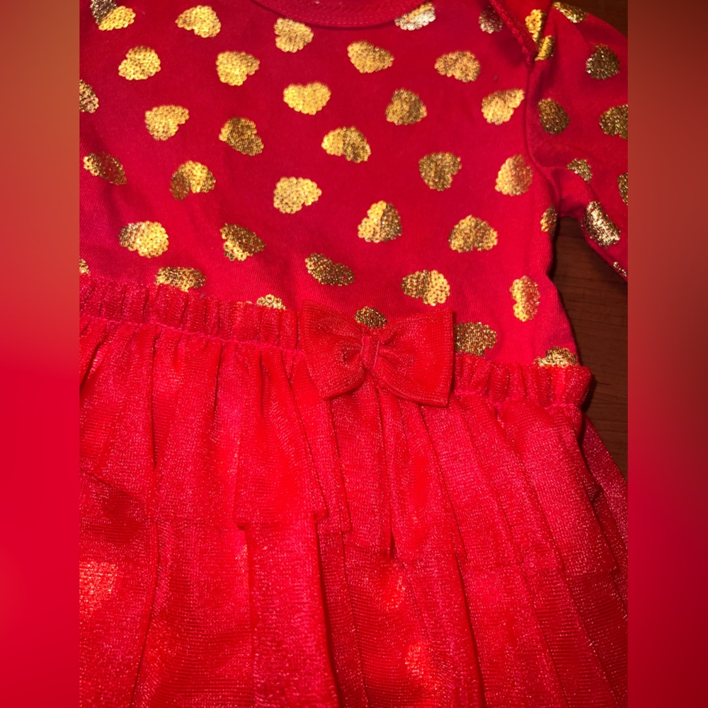 Garanimals baby girl onesie one piece tutu red hearts 6 9 months LN holiday - Picture 3 of 6